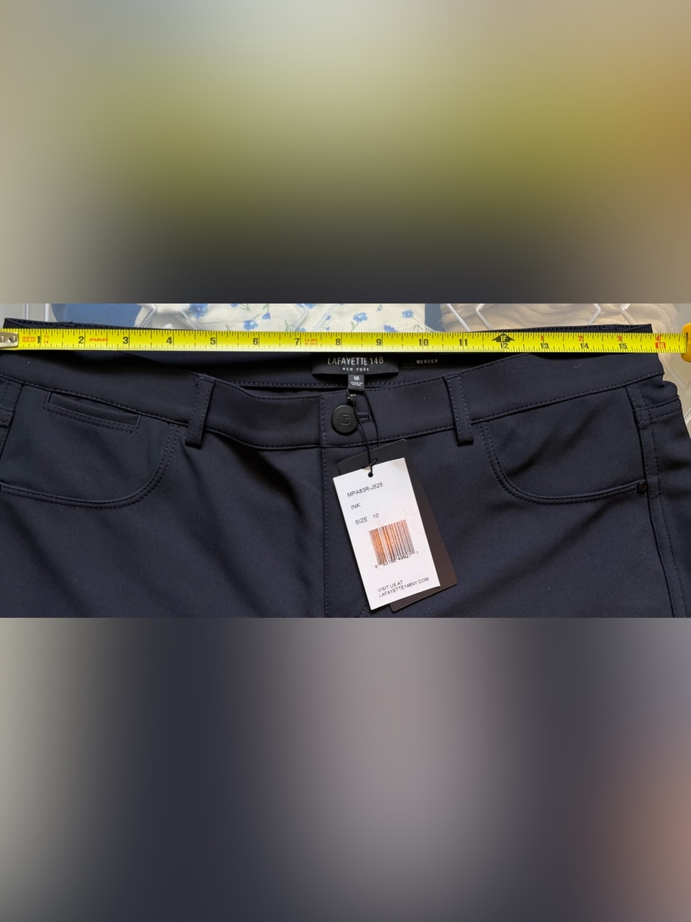 Lafayette 148 New York Mercer Slim Stretch Ankle Pants Ink (Navy) NWT Size 10 - Picture 10 of 13
